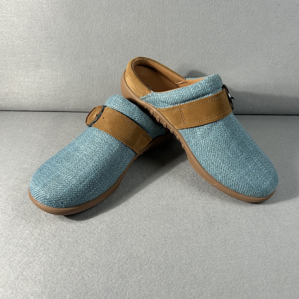 SPENCO Aria Clog Size 7.5B Slip On Mule Blue Slide Shoe Comfort, Waco Shoe Co.